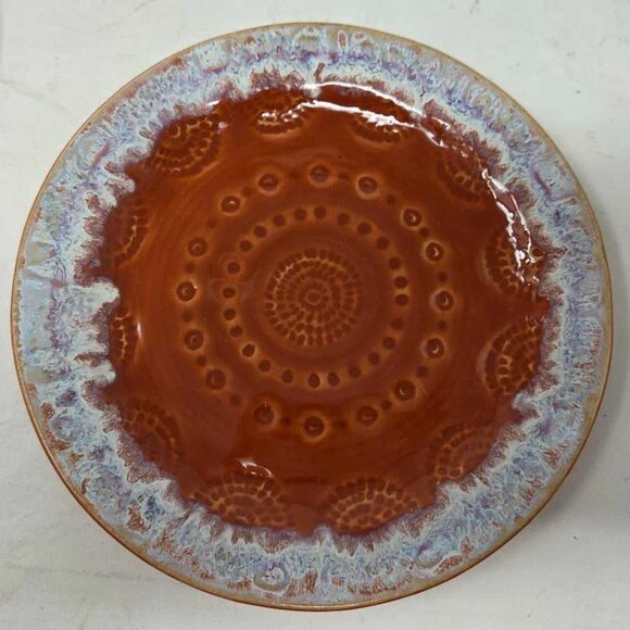 New Set of 4 Anthropologie Old Havana Bread Plates in Spice Red made in Portugal - Picture 5 of 8